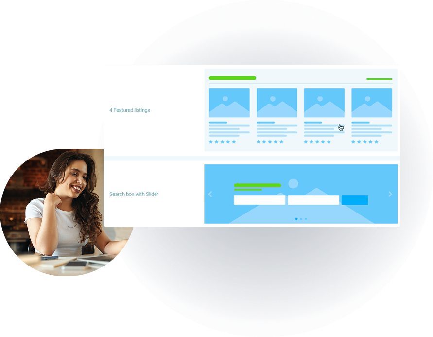 Example of a directory website created with eDirectory, featuring a modern design and ready-to-use functionality to generate revenue