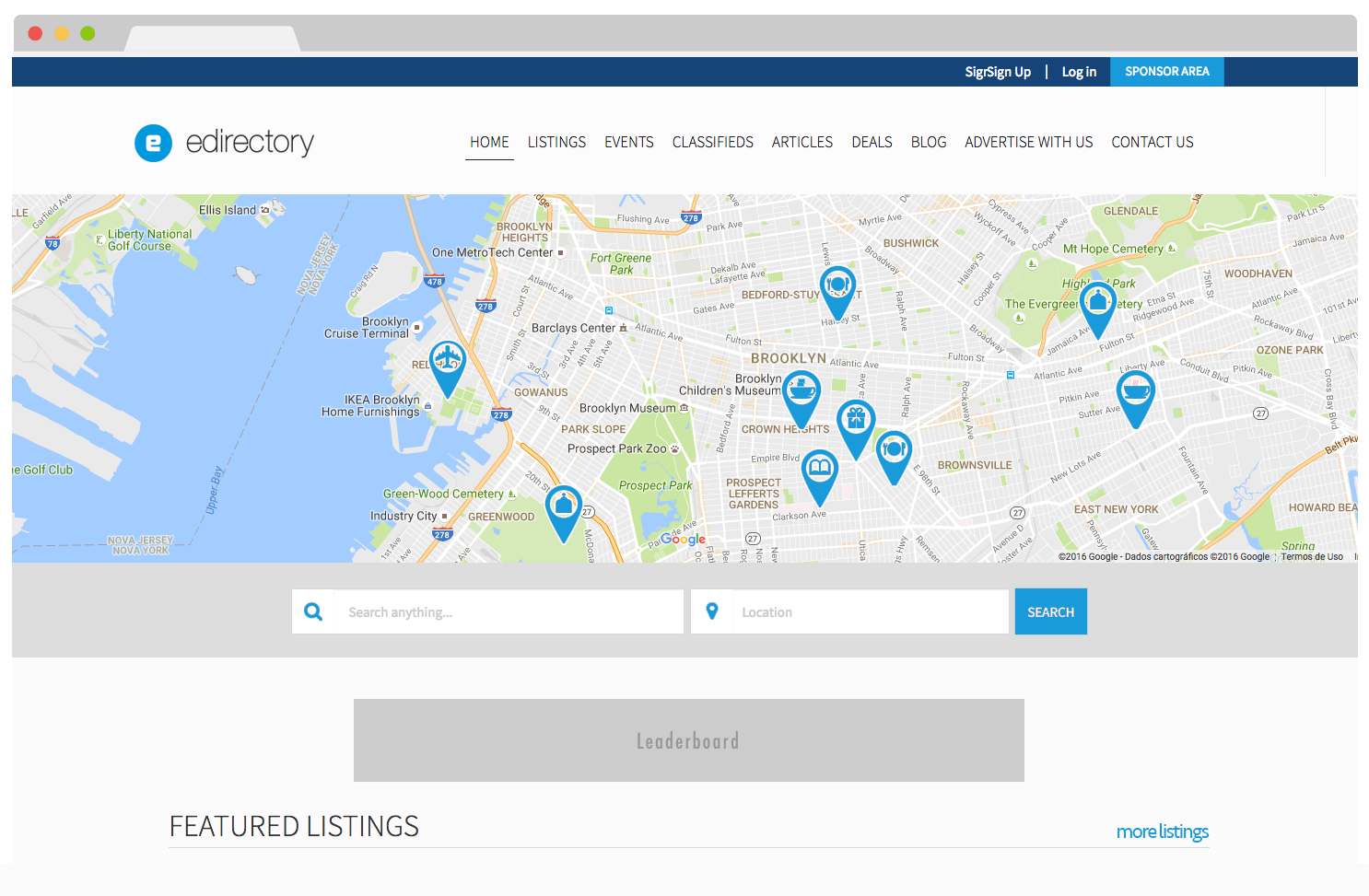 eDirectory Google Maps Placemarks eDirectory Google Maps Placemarks