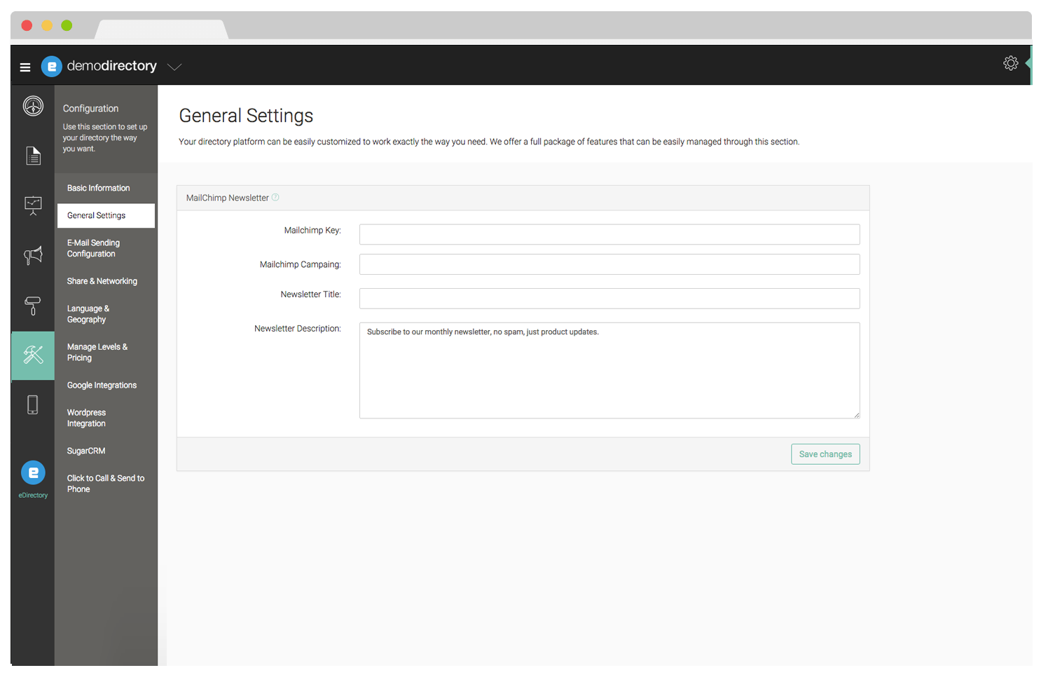 eDirectory MailChimp Integration eDirectory MailChimp Integration