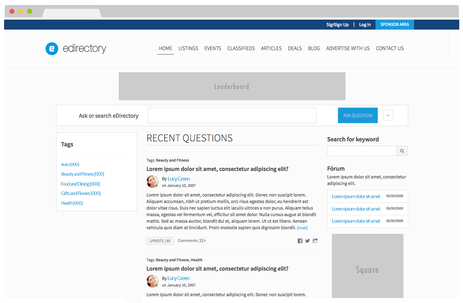 eDirectory Question & Answer Module eDirectory Question & Answer Module