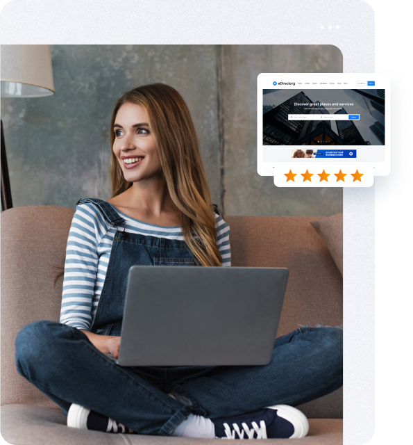 Business owner launching an online directory with eDirectory setup service