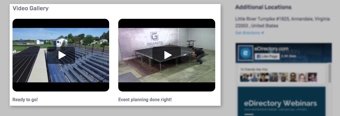 eDirectory Multiple Videos for Listings