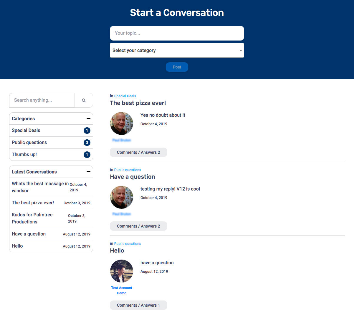 eDirectory Community Forum/Q&A Plugin
