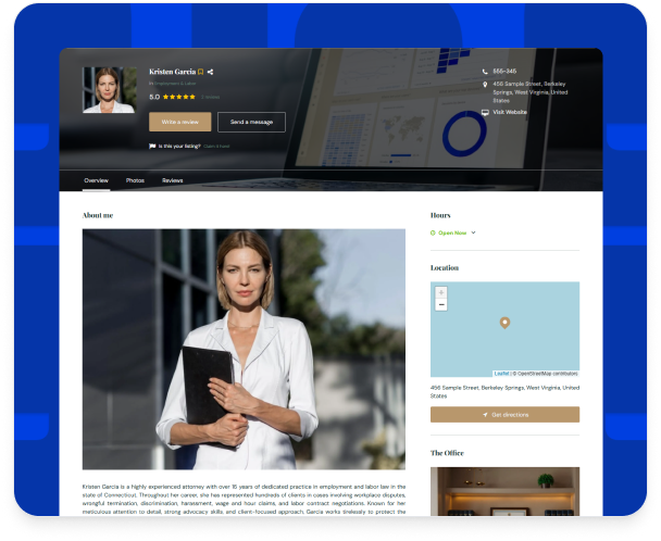 Professional lawyer profiles