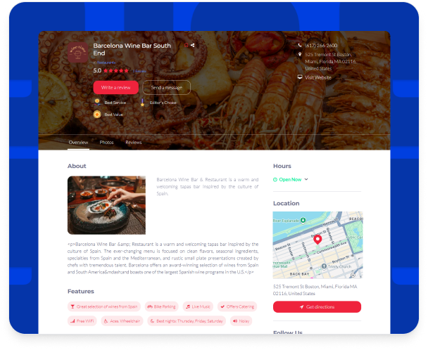 Complete business profiles