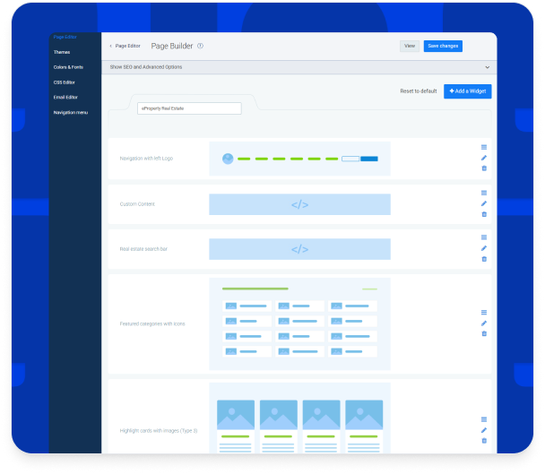 Real estate search widgets