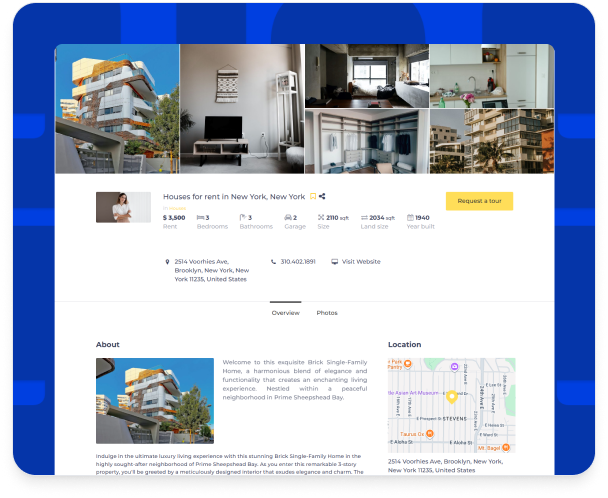 Fully featured property listings