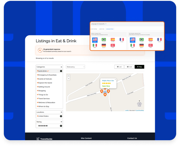 Travel map-driven search