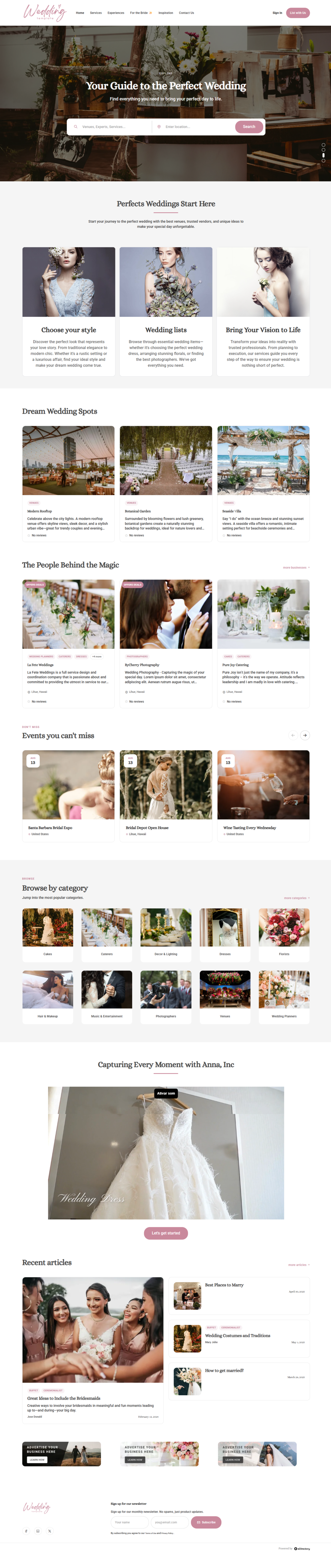 Wedding Directory Demo