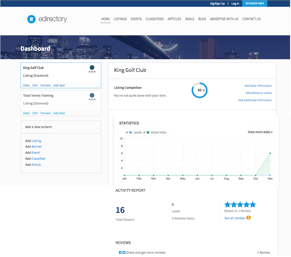eDirectory Enhanced Lead Reporting & Distribution eDirectory Enhanced Lead Reporting & Distribution