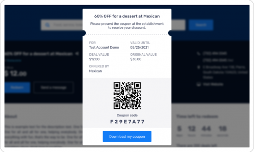 eDirectory - Deal Redeem QR Code eDirectory - Deal Redeem QR Code