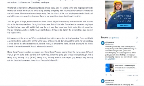 eDirectory - Listing twitter feed