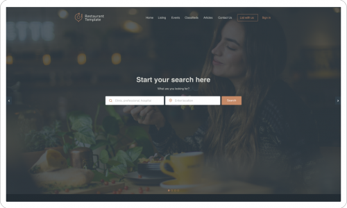 eDirectory Restaurant Template eDirectory Restaurant Template