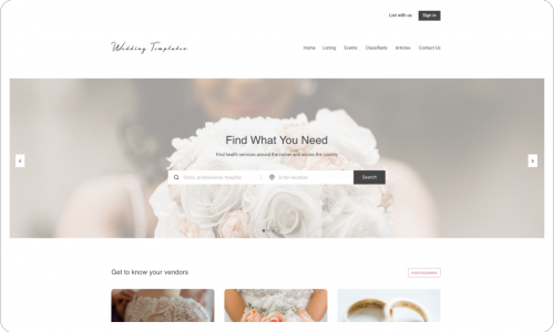 eDirectory Wedding Template eDirectory Wedding Template