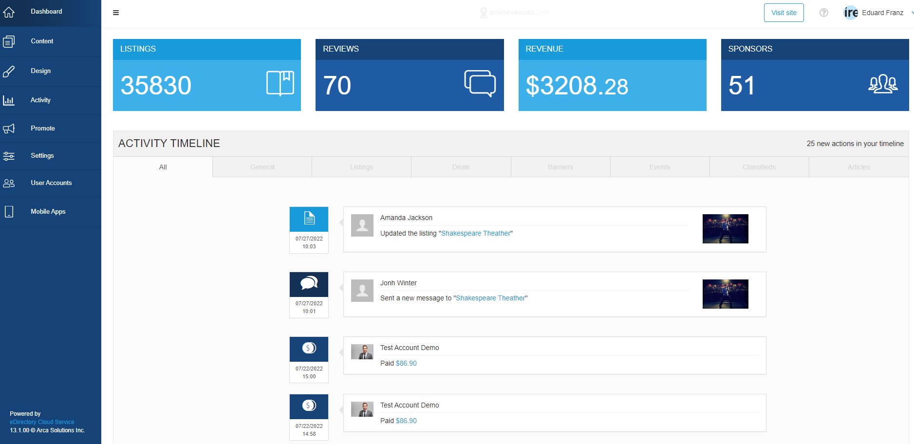 edirectory site manager